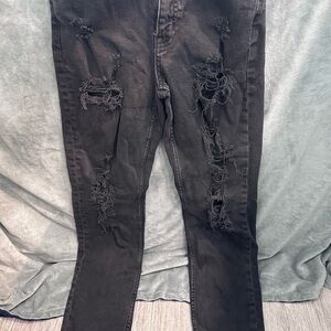 Aeropostale Black Distressed Skinny Jeans